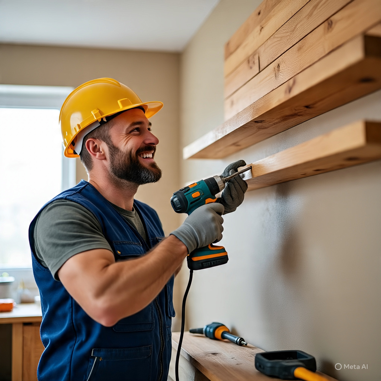 Handyman performing a repair for an annual maintenance contract.